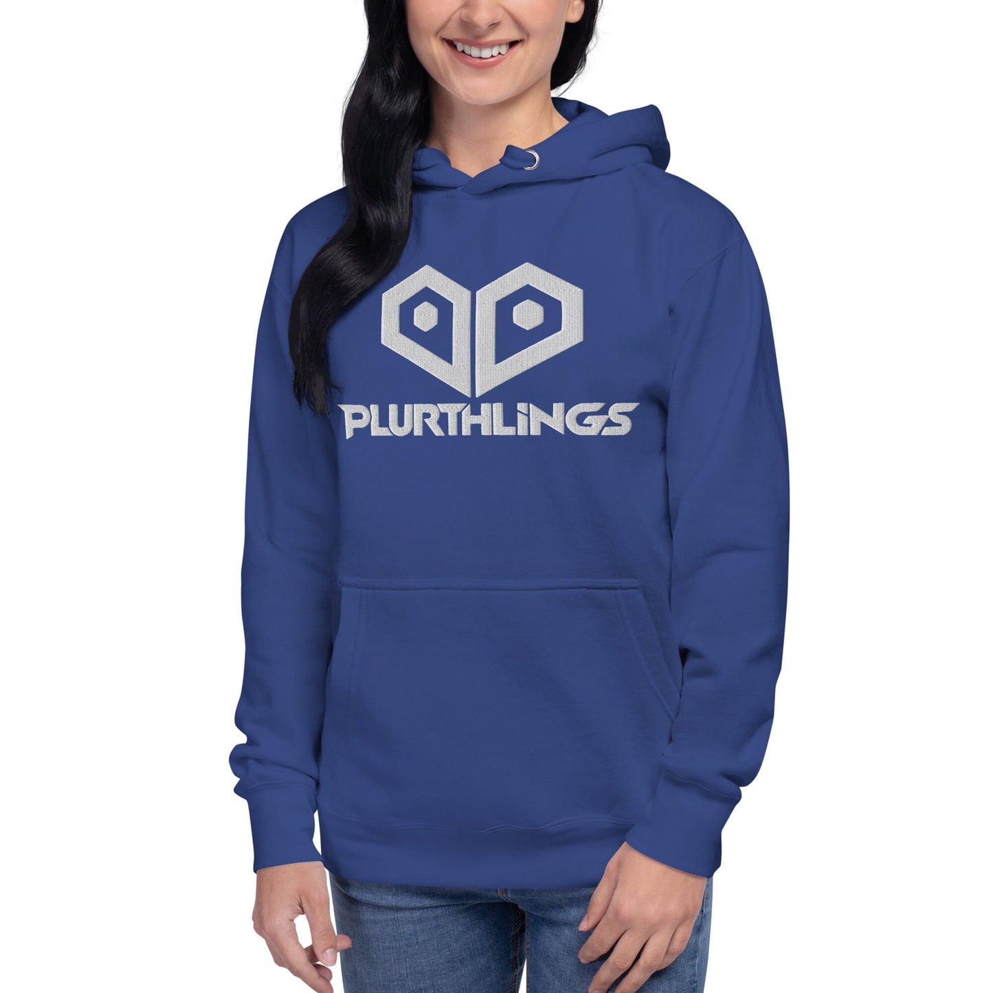 Plurthlings Embroidered White Logo Hoodie PLURTHLINGS