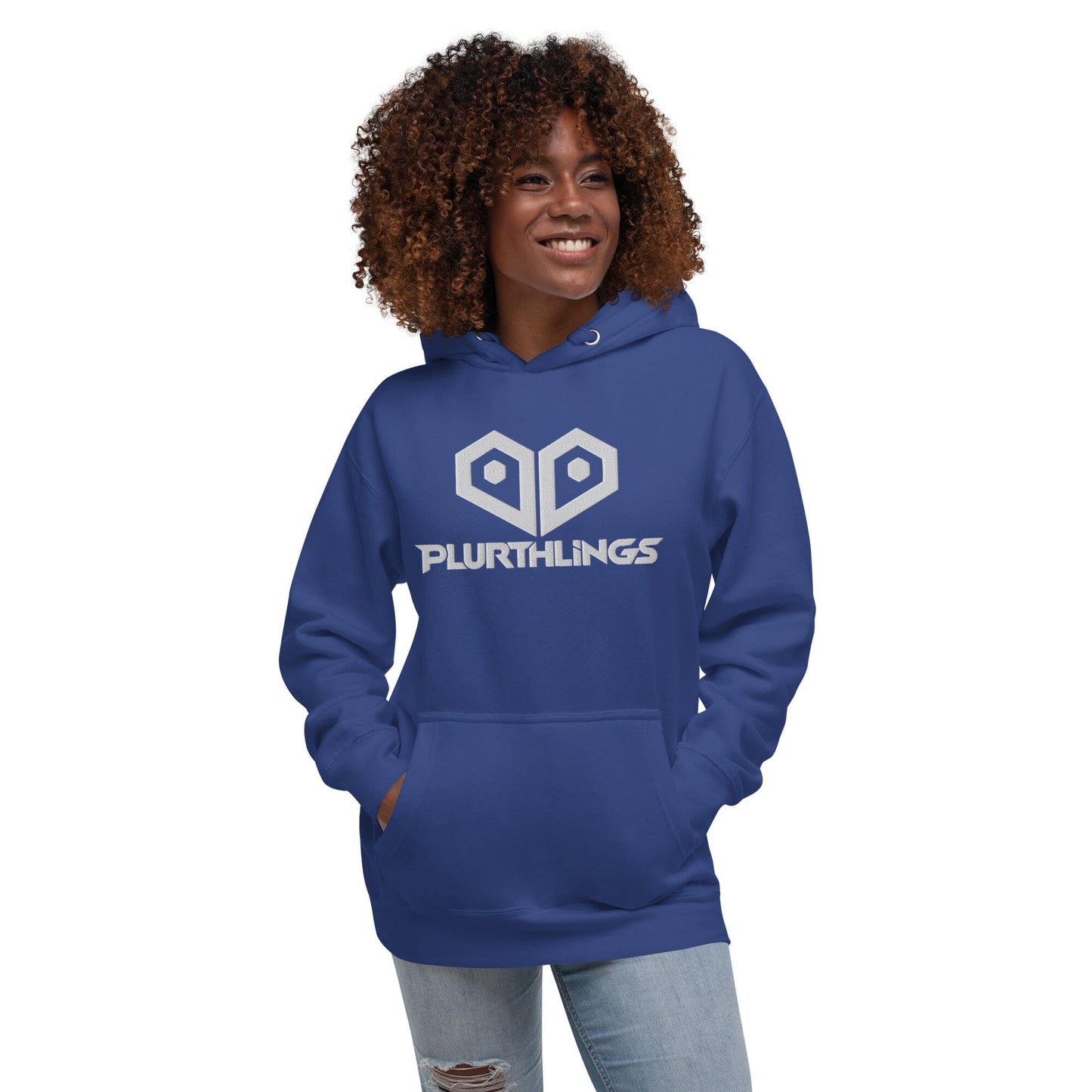 Plurthlings Embroidered White Logo Hoodie PLURTHLINGS