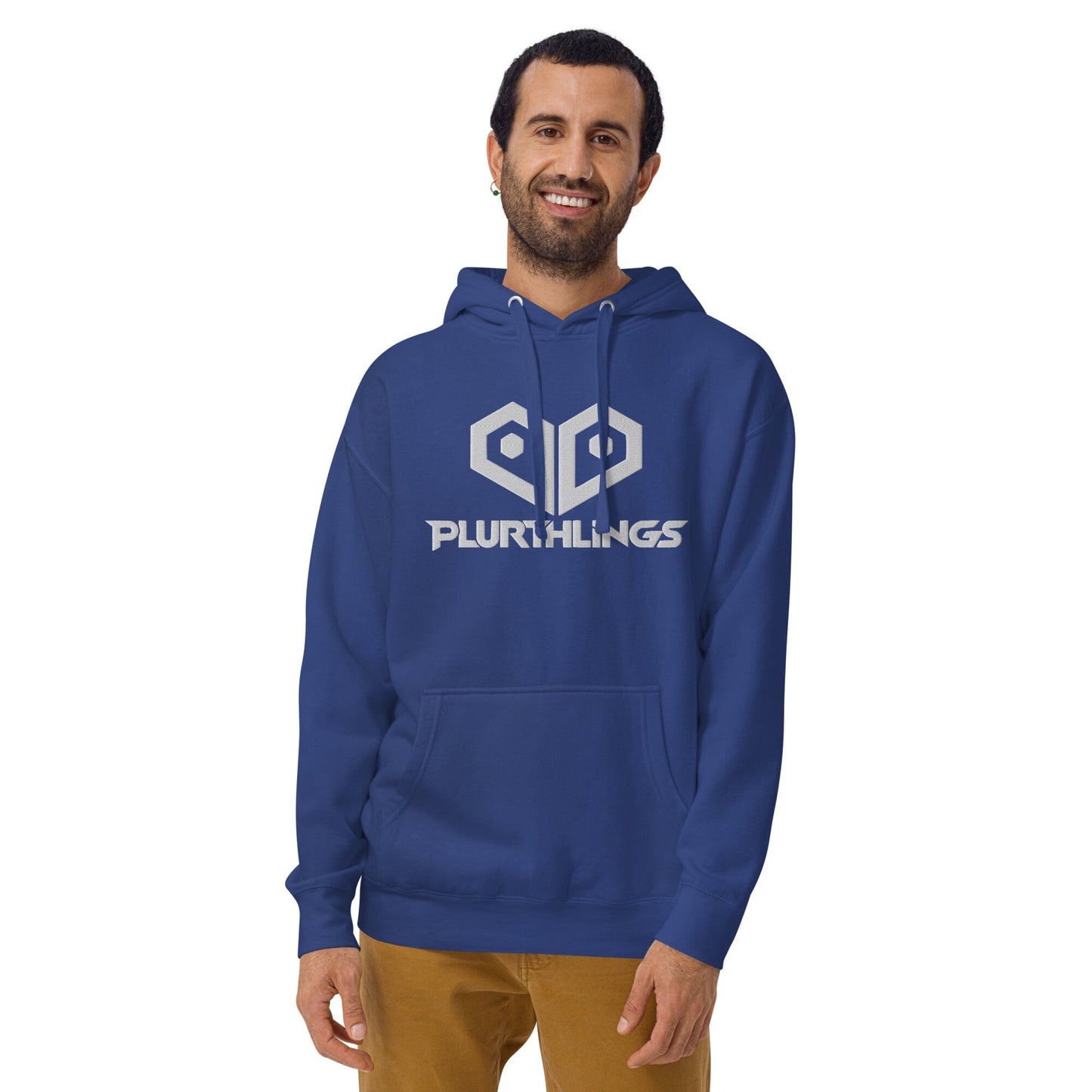 Plurthlings Embroidered White Logo Hoodie PLURTHLINGS