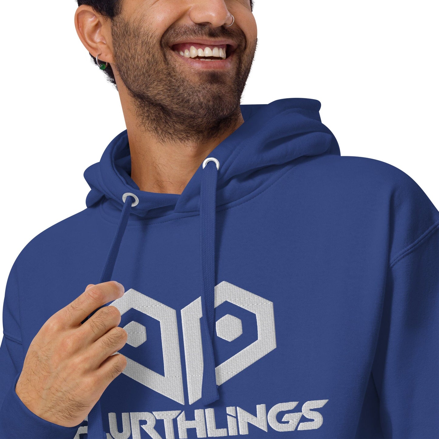 Plurthlings Embroidered White Logo Hoodie PLURTHLINGS