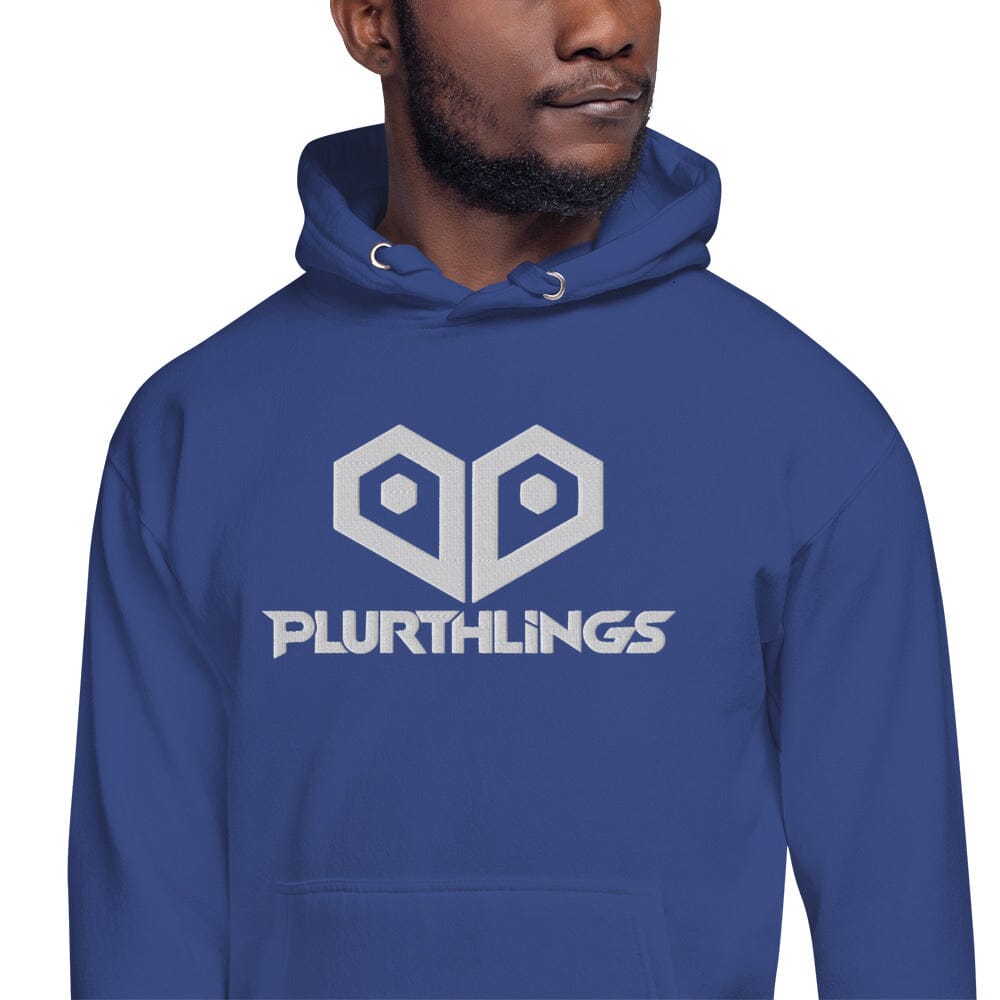 Plurthlings Embroidered White Logo Hoodie PLURTHLINGS