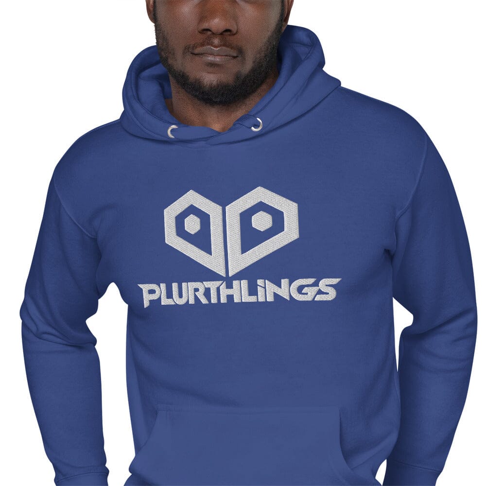 Plurthlings Embroidered White Logo Hoodie PLURTHLINGS