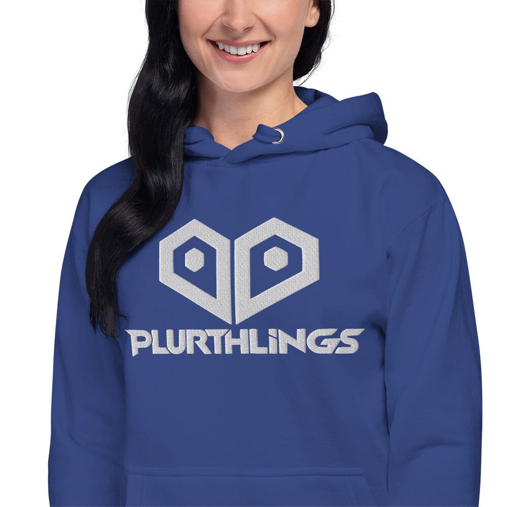 Plurthlings Embroidered White Logo Hoodie PLURTHLINGS