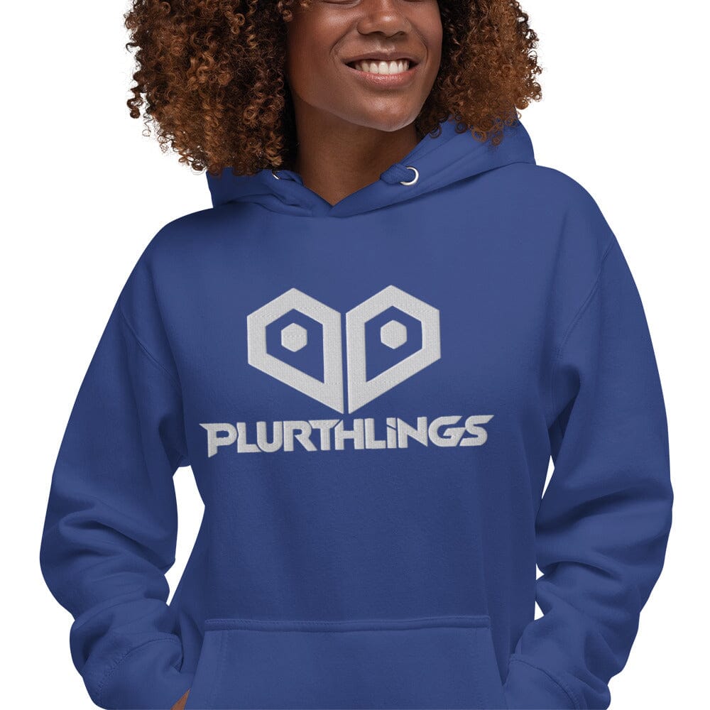 Plurthlings Embroidered White Logo Hoodie PLURTHLINGS