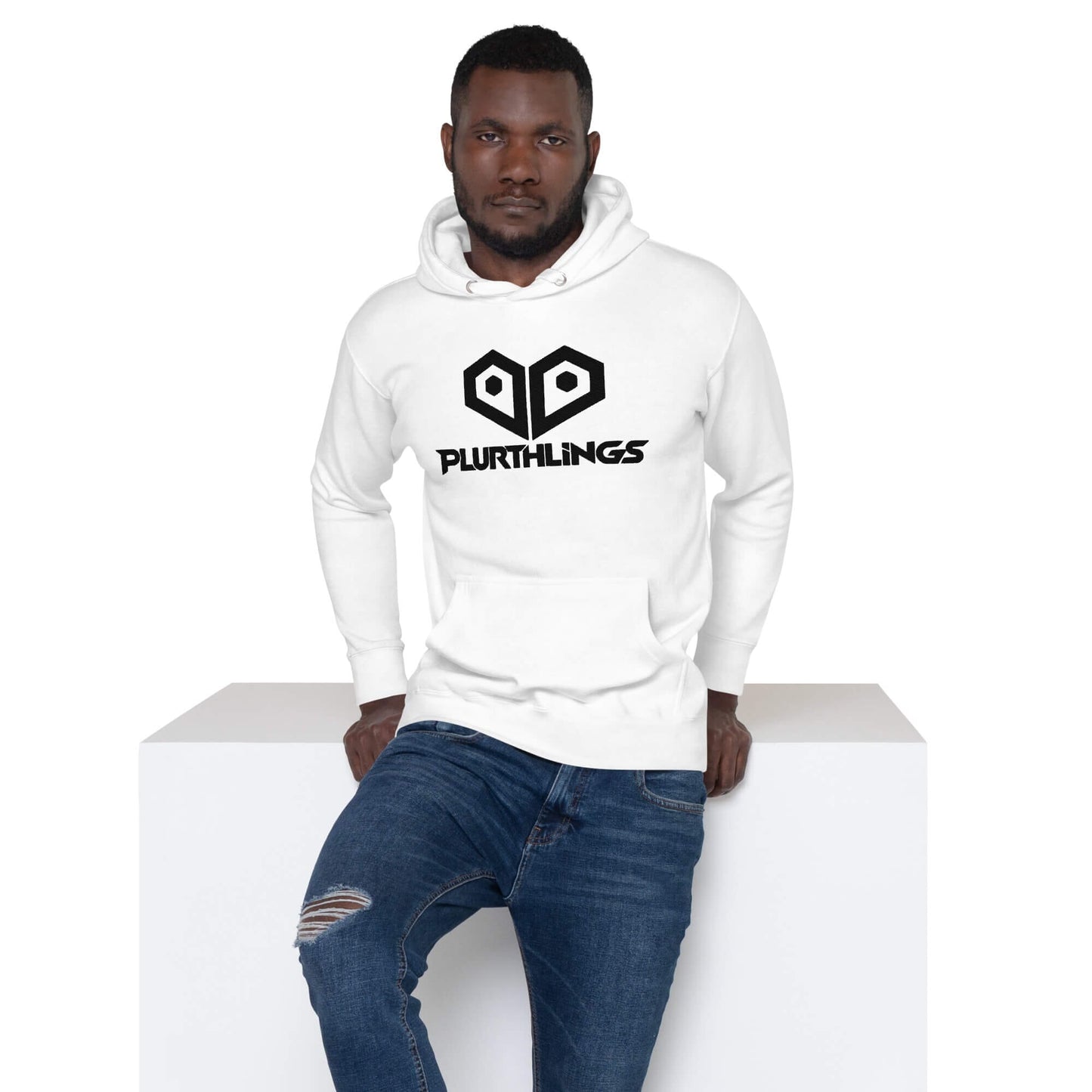 Plurthlings Embroidered Black Logo Hoodie PLURTHLINGS