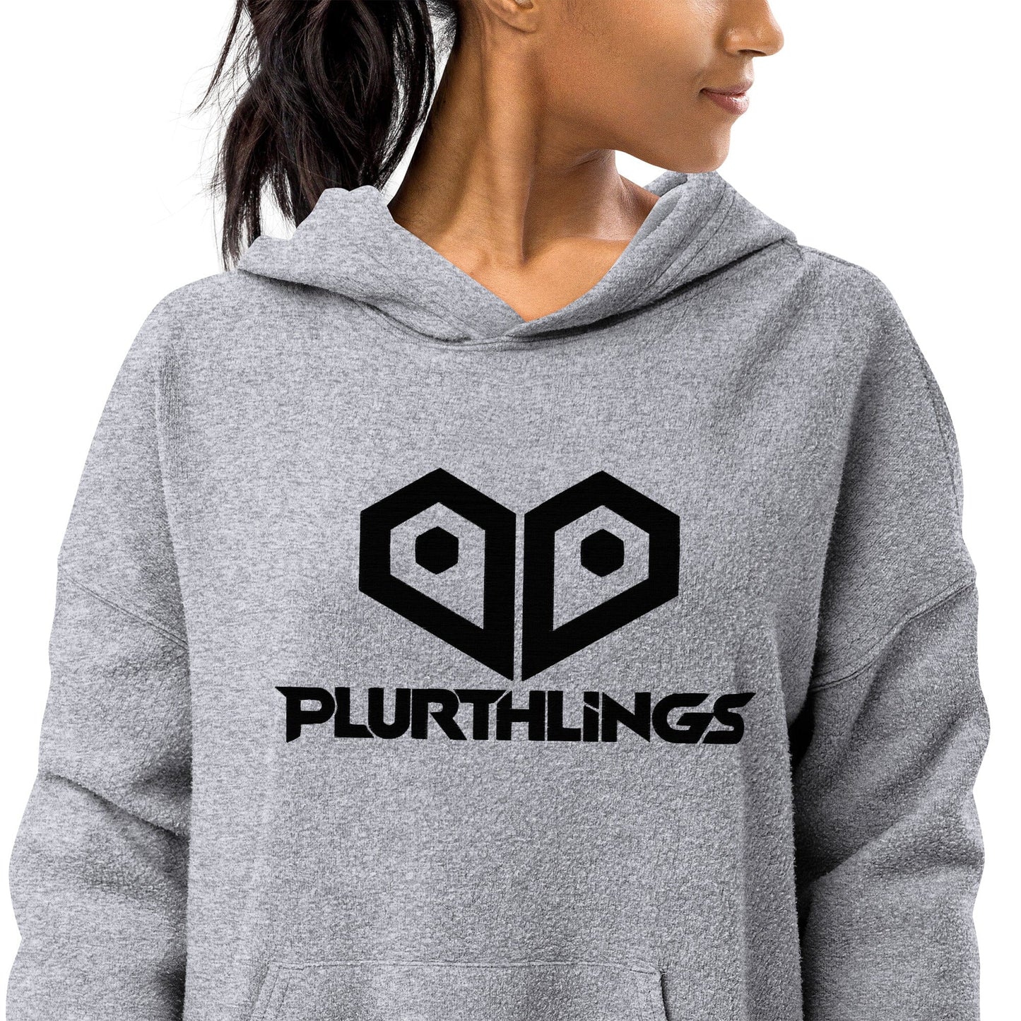 Plurthlings Embroidered Heart Eco-Sueded Fleece Hoodie PLURTHLINGS