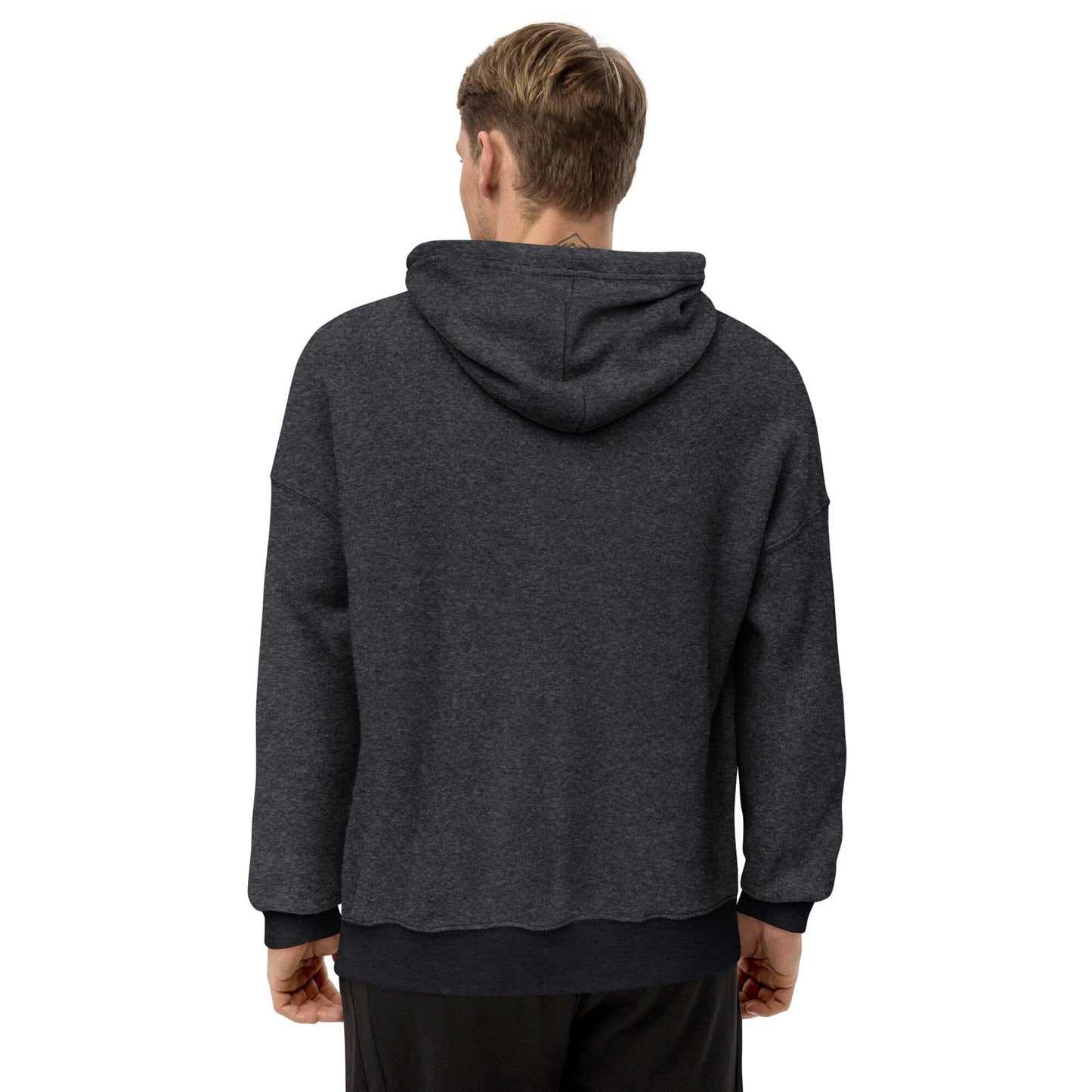 Plurthlings Embroidered White Heart Eco-Sueded Fleece Hoodie PLURTHLINGS