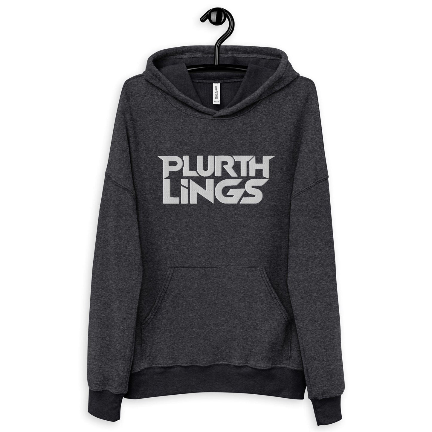 Plurthlings Embroidered White Logo Eco-Sueded Fleece Hoodie PLURTHLINGS