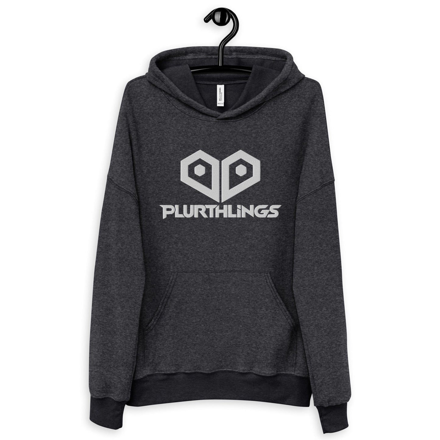 Plurthlings Embroidered White Heart Eco-Sueded Fleece Hoodie PLURTHLINGS