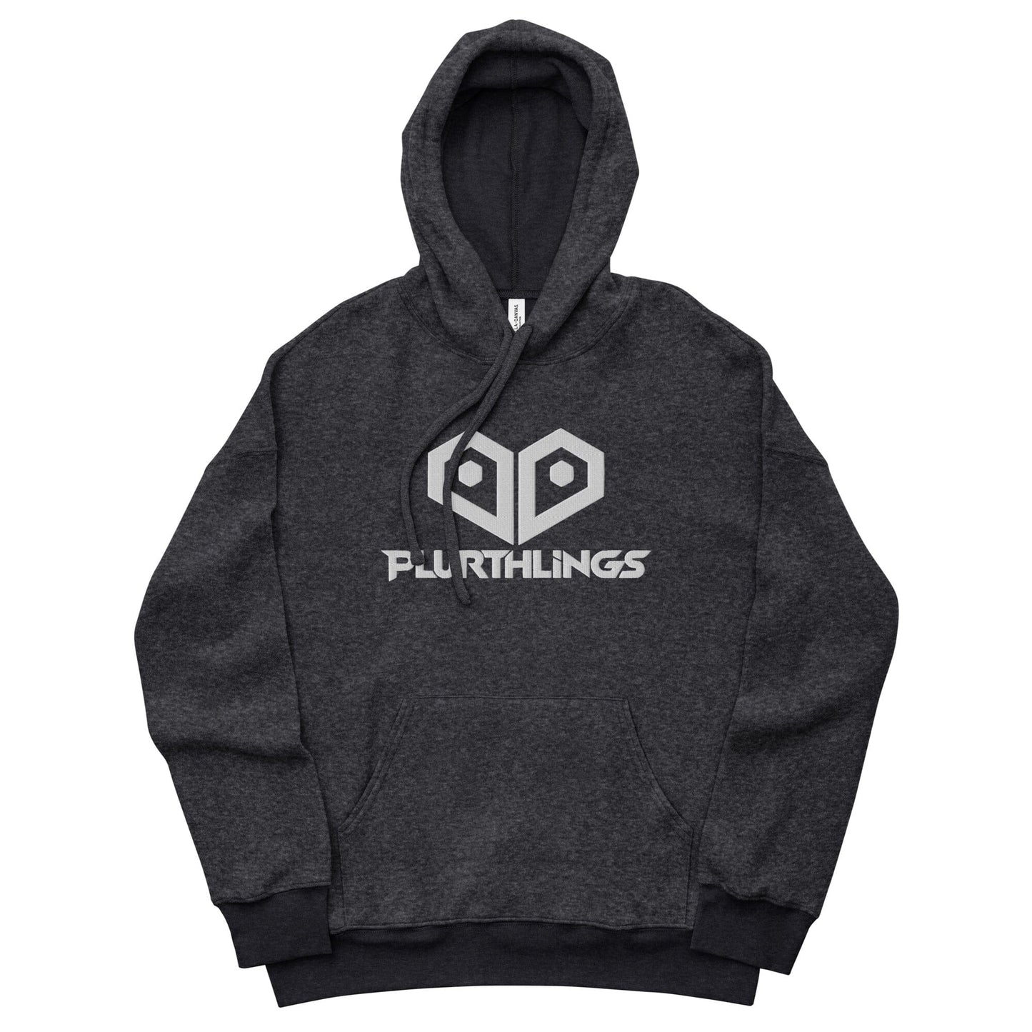 Plurthlings Embroidered White Heart Eco-Sueded Fleece Hoodie PLURTHLINGS
