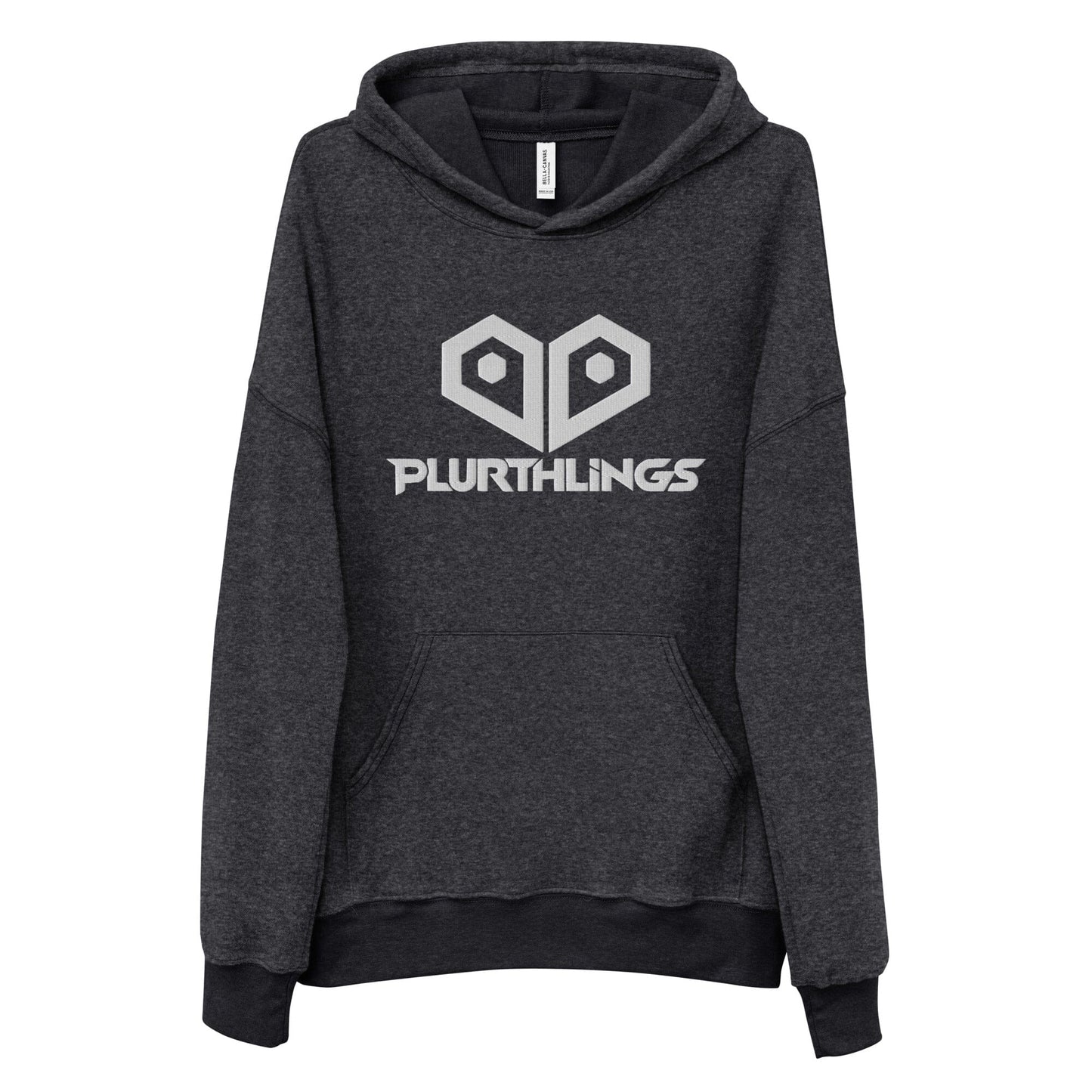 Plurthlings Embroidered White Heart Eco-Sueded Fleece Hoodie PLURTHLINGS