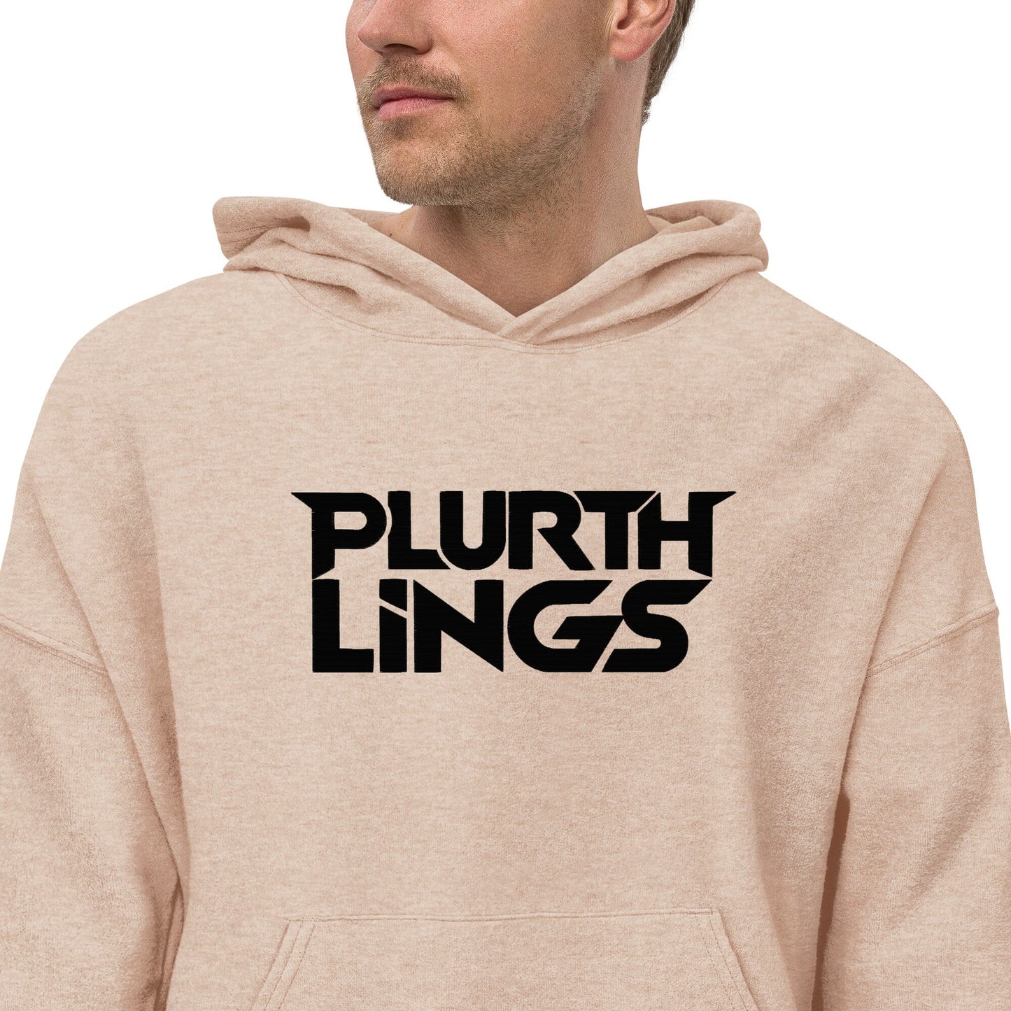 Plurthlings Embroidered Logo Eco-Sueded Fleece Hoodie PLURTHLINGS