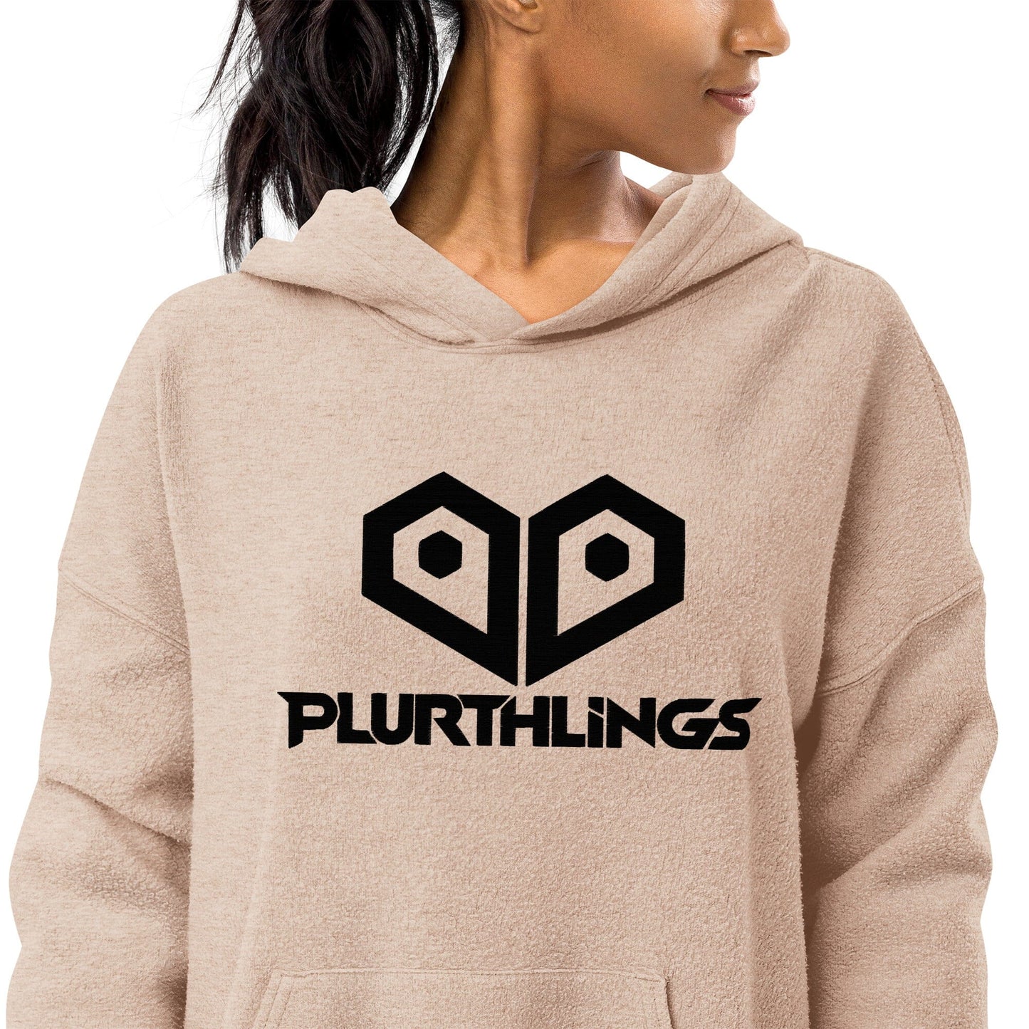 Plurthlings Embroidered Heart Eco-Sueded Fleece Hoodie PLURTHLINGS