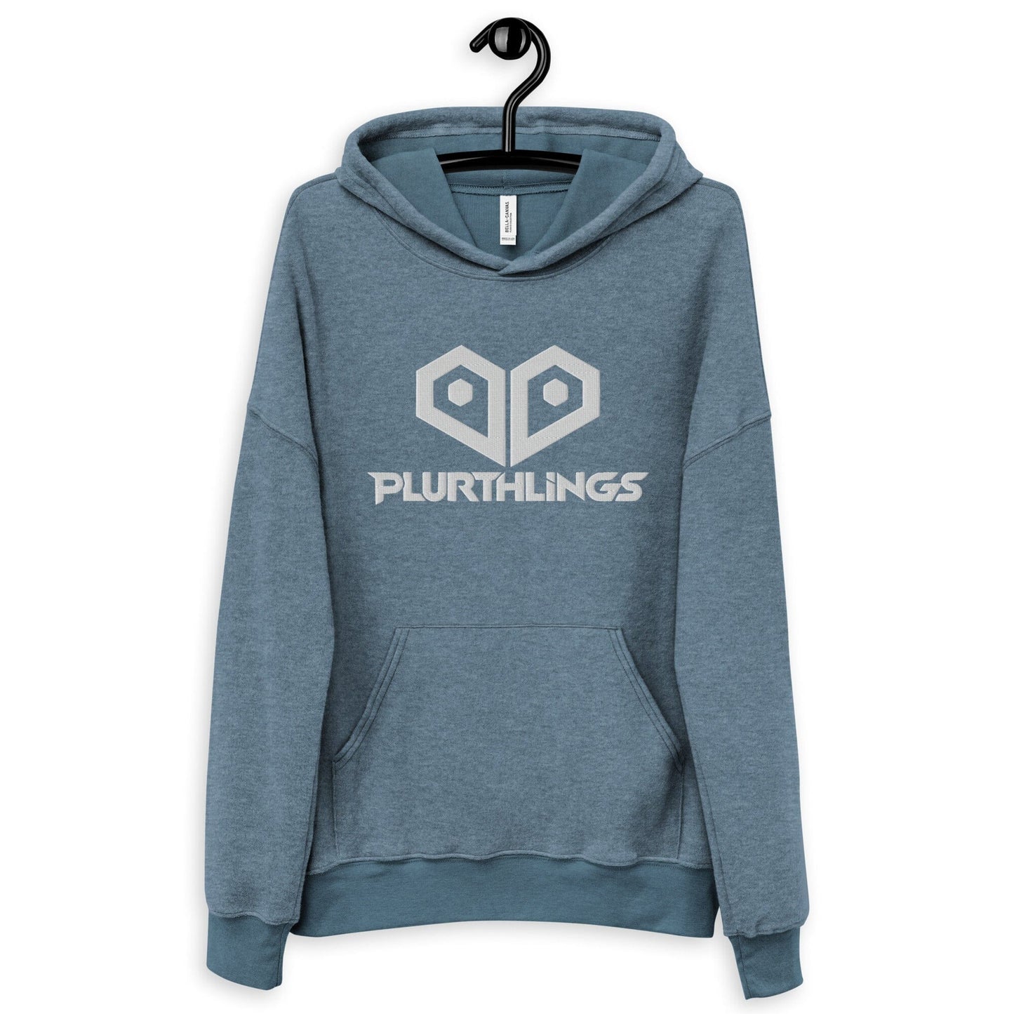 Plurthlings Embroidered White Heart Eco-Sueded Fleece Hoodie PLURTHLINGS