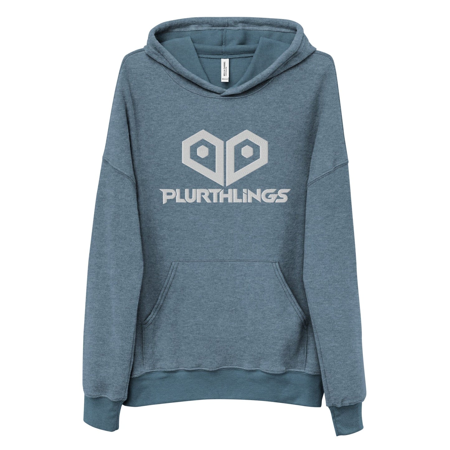 Plurthlings Embroidered White Heart Eco-Sueded Fleece Hoodie PLURTHLINGS
