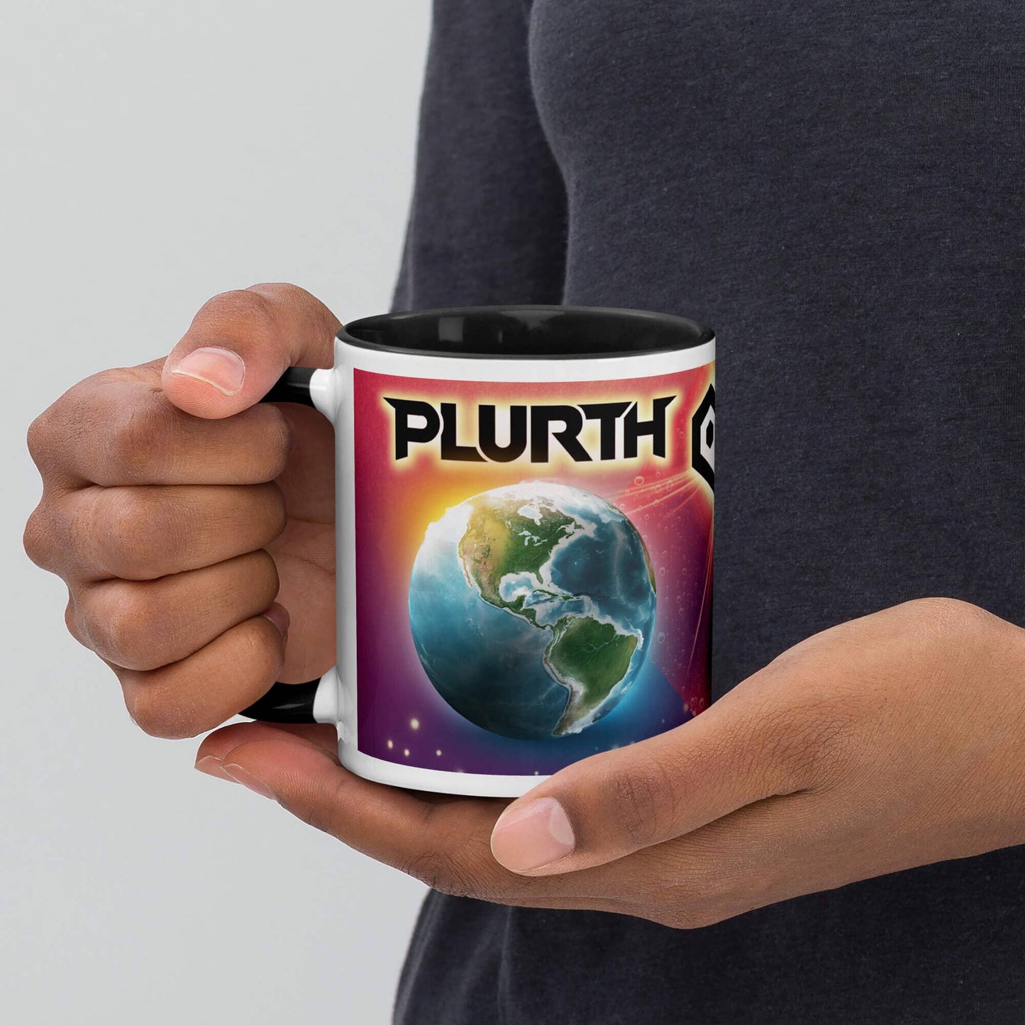 PLURTH Mug with Color Inside PLURTHLINGS Black