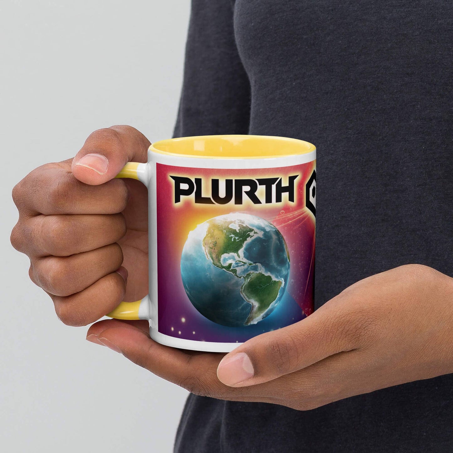 PLURTH Mug with Color Inside PLURTHLINGS Yellow 