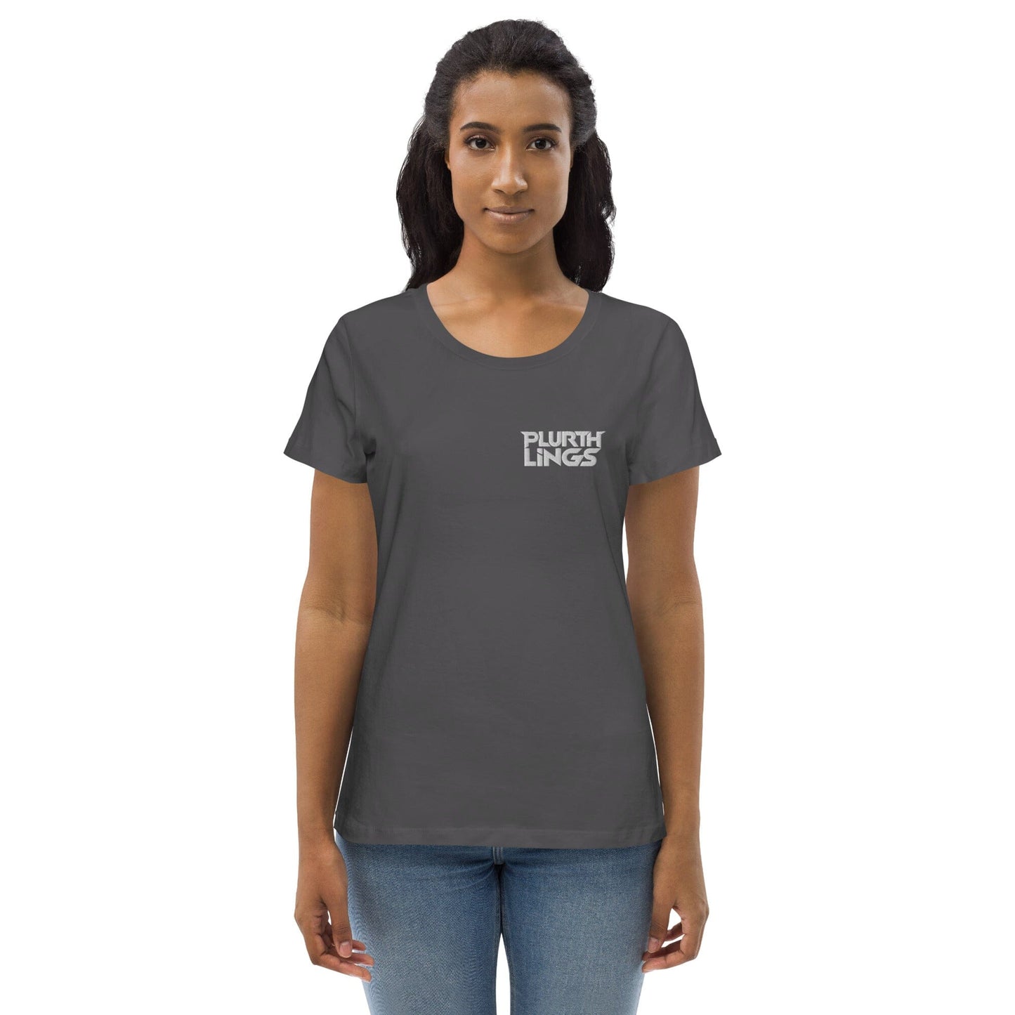 Plurthlings Embroidered Women's Fitted Eco Tee PLURTHLINGS Anthracite S