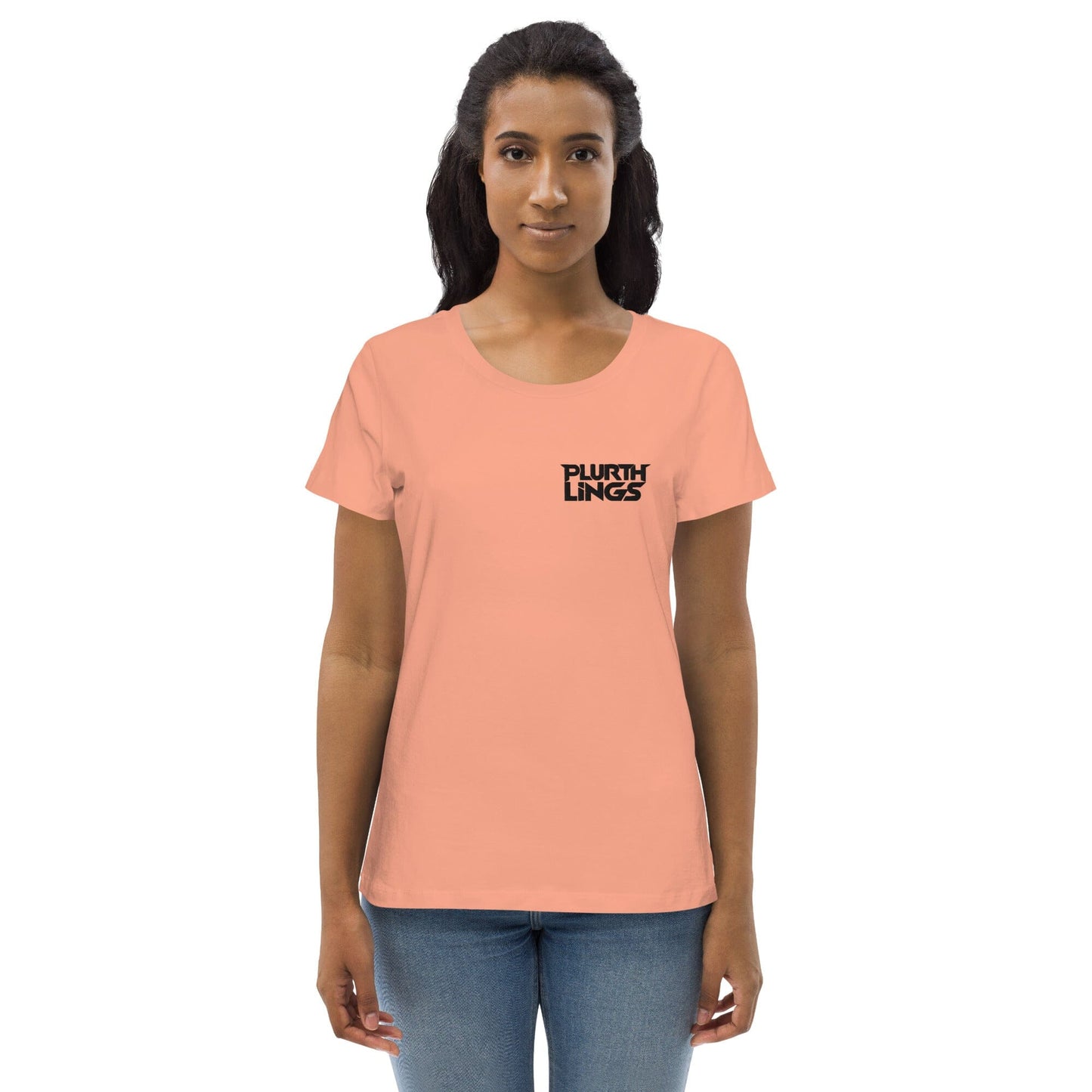 Plurthlings Embroidered Women's Fitted Eco Tee PLURTHLINGS Rose Clay S