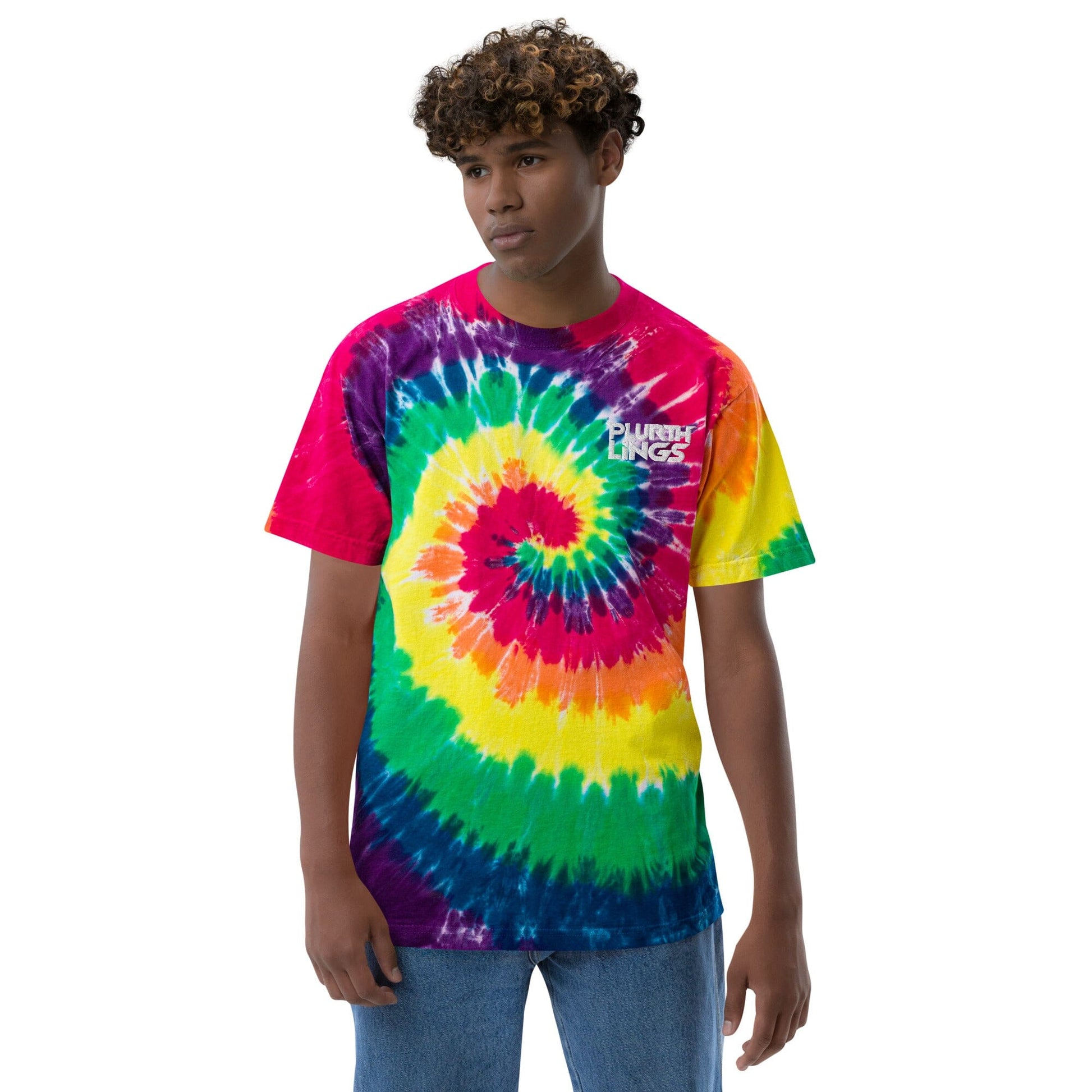 Plurthlings Logo Oversized Tie-Dye T-Shirt PLURTHLINGS Classic rainbow S 