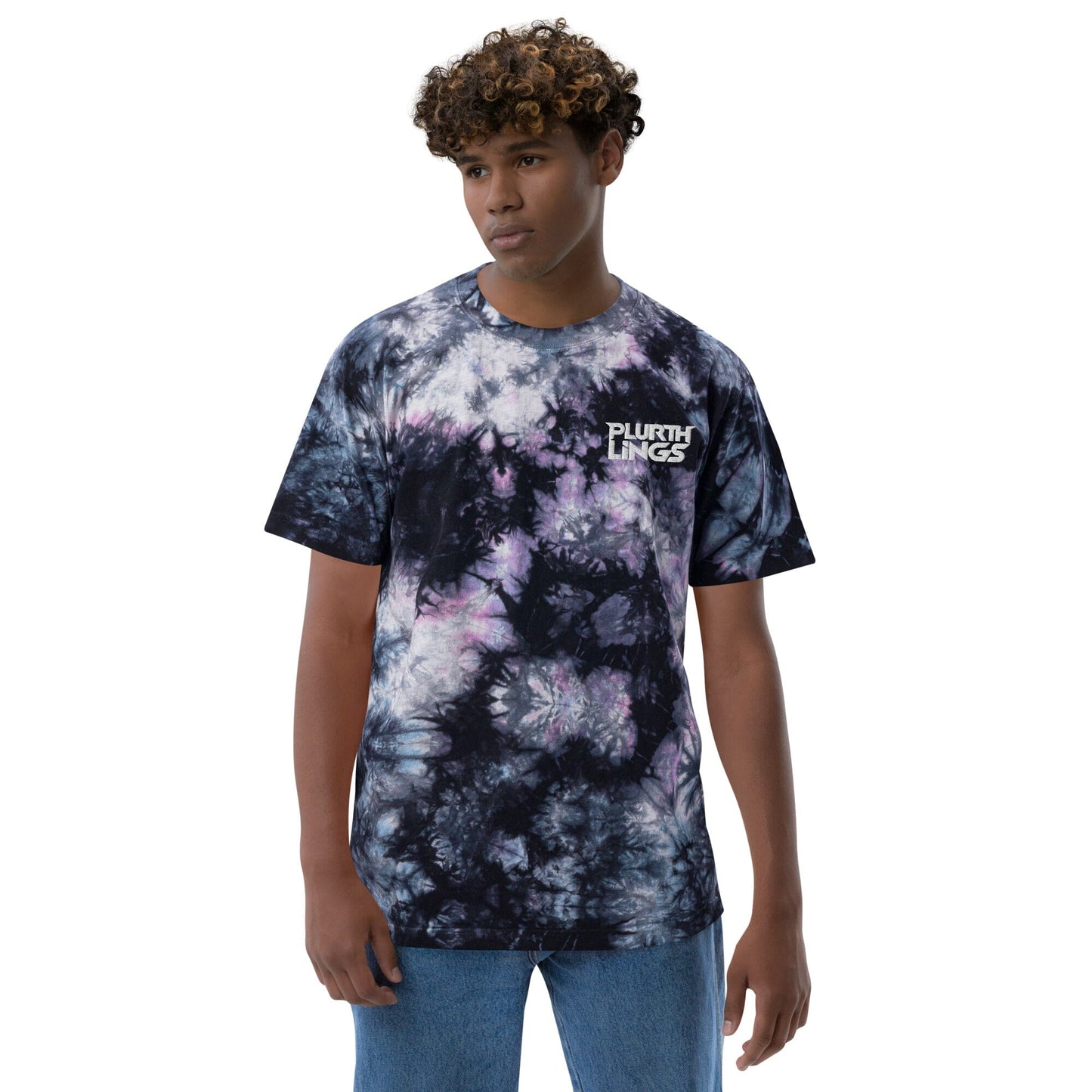 Plurthlings Logo Oversized Tie-Dye T-Shirt PLURTHLINGS Milky way S 