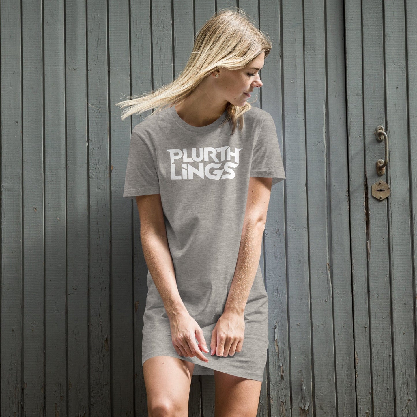 Organic cotton t-shirt dress PLURTHLINGS Heather Grey XS 