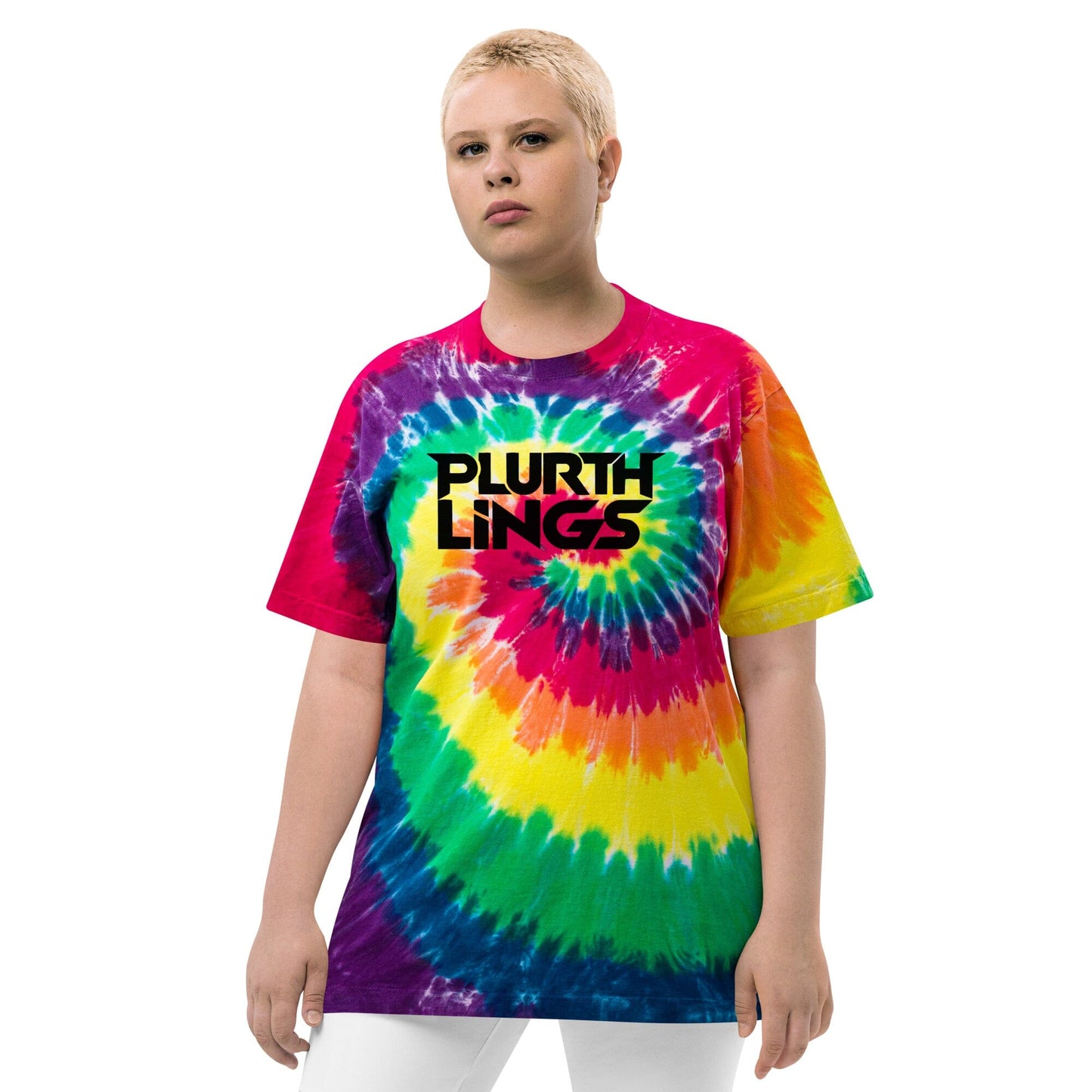 Plurthlings Rainbow Oversized Tie-Dye T-Shirt PLURTHLINGS Classic rainbow S 