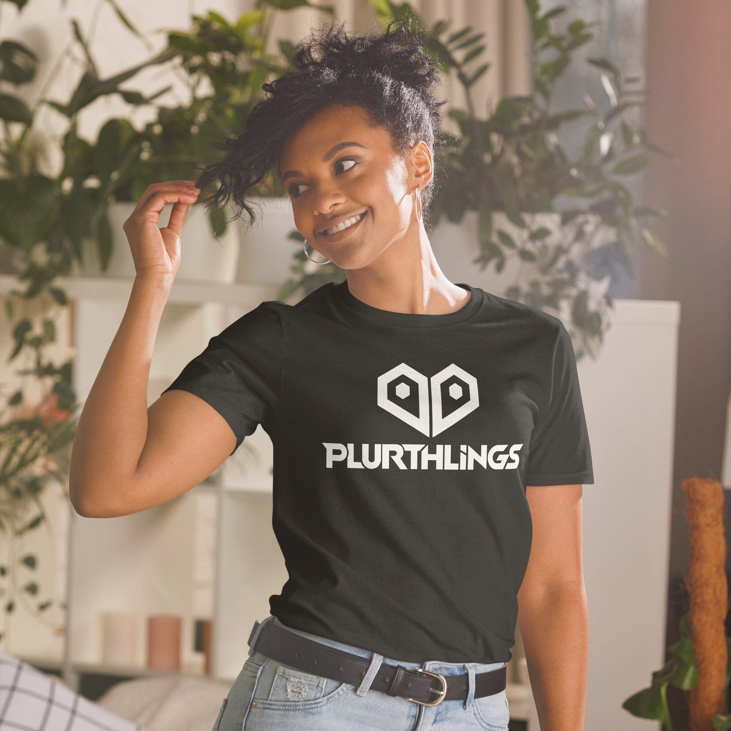 Plurthlings Heart Logo Short-Sleeve Unisex T-Shirt PLURTHLINGS Black S 