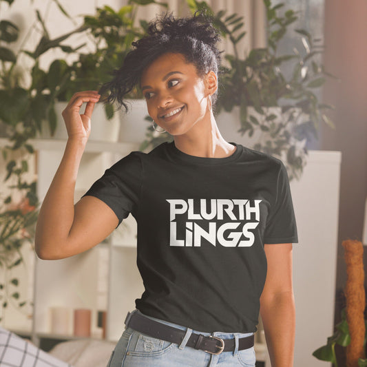 Plurthlings Logo Short-Sleeve Unisex T-Shirt PLURTHLINGS Black S 