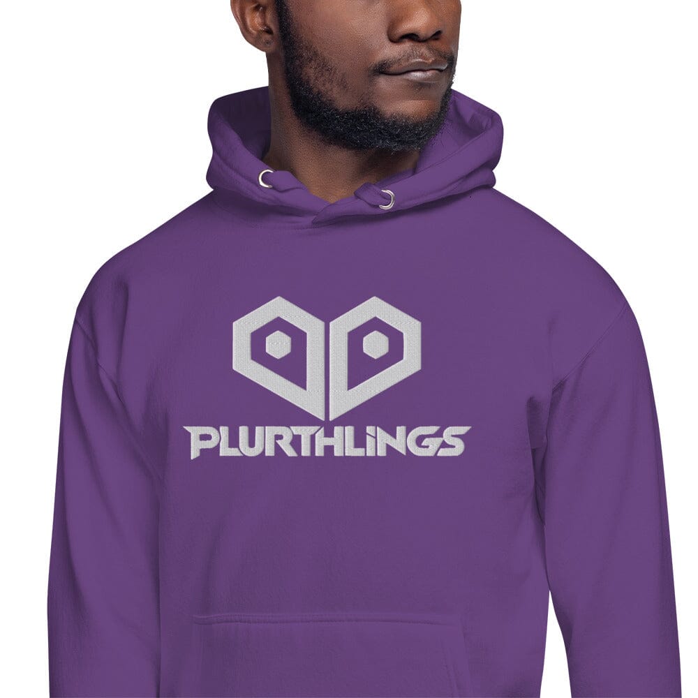 Plurthlings Embroidered White Logo Hoodie PLURTHLINGS 