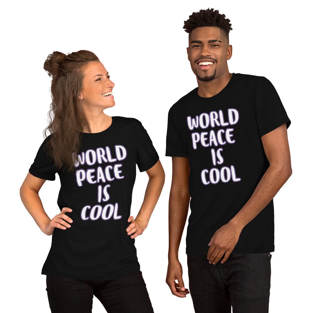 World Peace is Cool Unisex T-Shirt PLURTHLINGS Black XS 