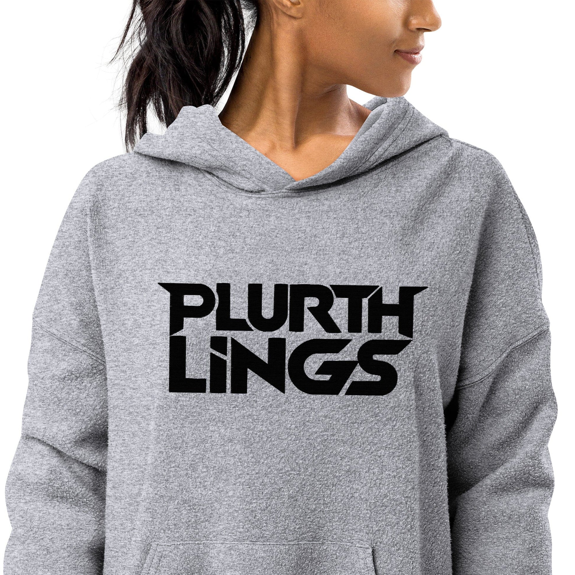 Plurthlings Embroidered Logo Eco-Sueded Fleece Hoodie PLURTHLINGS Athletic Heather XS 